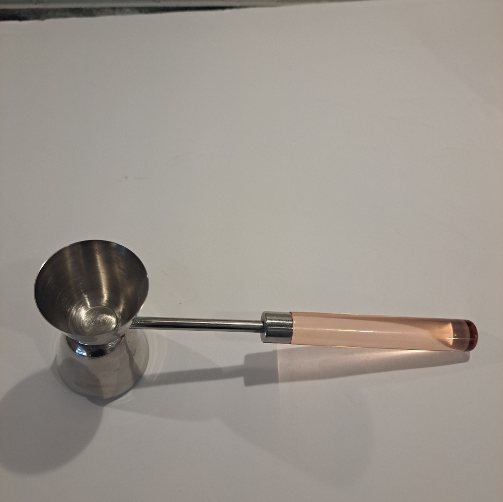 Double Jigger With Acrylic Handle Peach Color Retro